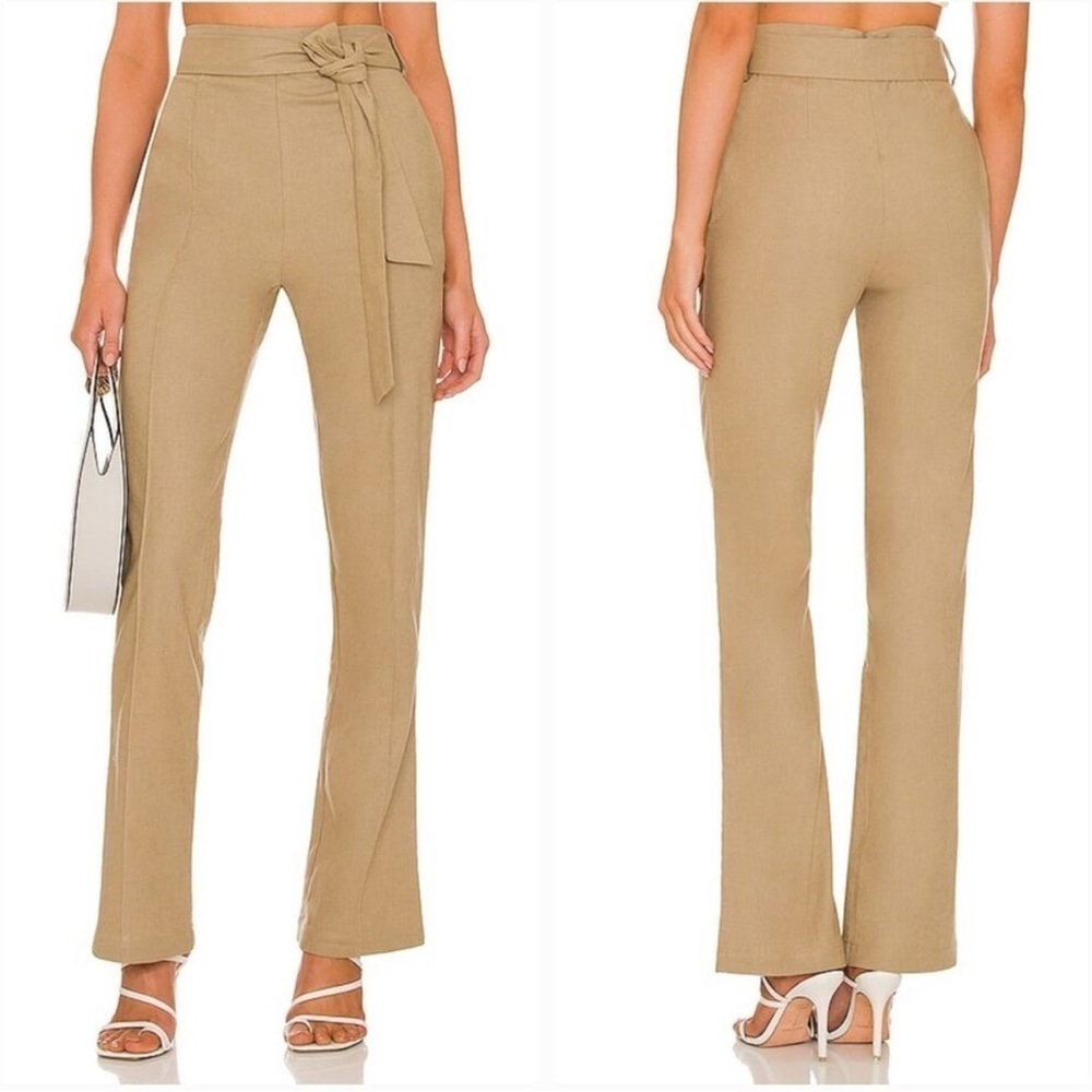 Majorelle Ameera linen blend Pant in taupe green